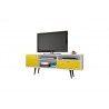 Liberty 70.86" Mid Century - Modern TV Stand (Yellow) - Drawers Opened