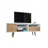  Liberty 70.86" Mid Century - Modern TV Stand - White and 3D Brown Prints
