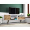  Liberty 70.86" Mid Century - Modern TV Stand - White and 3D Brown Prints - Lifestyle