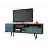 Liberty 70.86" Mid Century - Modern TV Stand (Rustic Brown and Aqua Blue) - Liberty 70.86" Mid Century - Modern TV Stand (Rustic Brown and Aqua Blue)