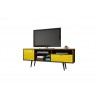 Liberty 70.86" Mid Century - Modern TV Stand (Rustic Brown and Yellow)
