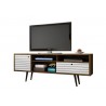 Liberty 70.86" Mid Century - Modern TV Stand (Rustic Brown and White)