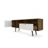 Liberty 70.86" Mid Century - Modern TV Stand (Rustic Brown and White) - Drawers Opened