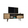  Liberty 70.86" Mid Century - Modern TV Stand - Rustic Brown and 3D Brown Prints