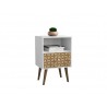 Liberty Mid Century - Modern Nightstand 1.0 - White and 3D Brown Prints