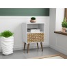 Liberty Mid Century - Modern Nightstand 1.0 - White and 3D Brown Prints - Lifestyle