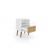 Liberty Mid Century - Modern Nightstand 1.0 - White and 3D Brown Prints - Drawers Opened