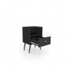 Liberty Mid Century - Modern Nightstand 1.0 - Black - Drawer Opened