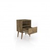Liberty Mid Century - Modern Nightstand 1.0 - Rustic Brown - Drawers Opened