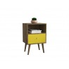 Liberty Mid Century - Modern Nightstand 1.0 - Rustic Brown and Yellow