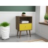 Liberty Mid Century - Modern Nightstand 1.0 - Rustic Brown and Yellow - Lifestyle