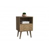 Liberty Mid Century - Modern Nightstand 1.0 - Rustic Brown and 3D Brown Prints - 