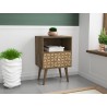 Liberty Mid Century - Modern Nightstand 1.0 - Rustic Brown and 3D Brown Prints - Lifestyle