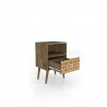 Liberty Mid Century - Modern Nightstand 1.0 - Rustic Brown and 3D Brown Prints - Drawers Opened