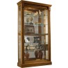 Pulaski Furniture Lighted Sliding Door 5 Shelf Curio Cabinet in Maple Brown
