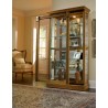 Pulaski Furniture Lighted Sliding Door 5 Shelf Curio Cabinet in Maple Brown
