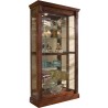 Pulaski Furniture Lighted Sliding Door 5 Shelf Curio Cabinet in Cherry Brown Side