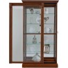 Pulaski Furniture Lighted Sliding Door 5 Shelf Curio Cabinet in Cherry Brown Open