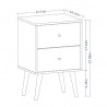 Liberty Mid Century - Modern Nightstand 2.0 (White) - Dimensions