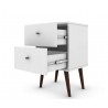 Liberty Mid Century - Modern Nightstand 2.0 (White) - Drawers Opened
