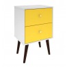Liberty Mid Century - Modern Nightstand 2.0 (White and Yellow)