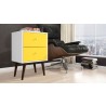 Liberty Mid Century - Modern Nightstand 2.0 (White and Yellow) - Actual