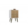 Liberty Mid Century - Modern Nightstand 2.0 - White and 3D Brown Prints - White BG