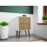 Liberty Mid Century - Modern Nightstand 2.0 - White and 3D Brown Prints