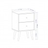 Liberty Mid Century - Modern Nightstand 2.0 - Black - Diensions