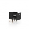 Liberty Mid Century - Modern Nightstand 2.0 - Black - Drawer Opened