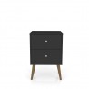 Liberty Mid Century - Modern Nightstand 2.0 - Black - Front