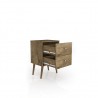 Liberty Mid Century - Modern Nightstand 2.0 - Rustic Brown - Drawers Opened
