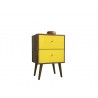 Liberty Mid Century - Modern Nightstand 2.0 - Rustic Brown and Yellow