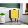 Liberty Mid Century - Modern Nightstand 2.0 - Rustic Brown and Yellow - Lifestyle