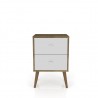 Liberty Mid Century - Modern Nightstand 2.0 - Rustic Brown and White - Front