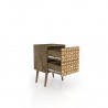 Liberty Mid Century - Modern Nightstand 2.0 - Rustic Brown and 3D Brown Prints - Drawers Opened