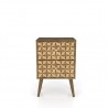 Liberty Mid Century - Modern Nightstand 2.0 - Rustic Brown and 3D Brown Prints - Front
