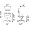 Zuo Modern Unico Office Chair in Black - Dimension Sheet
