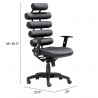 Zuo Modern Unico Office Chair in Black - With Dimensions