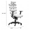 Zuo Modern Unico Office Chair in White - With DImensions