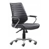 Zuo Modern Enterprise Low Back Office Chair in Black - Angled