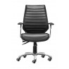 Zuo Modern Enterprise Low Back Office Chair in Black - Front