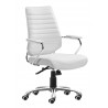 Zuo Modern Enterprise Low Back Office Chair in White - Angled