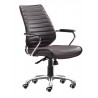 Zuo Modern Enterprise Low Back Office Chair in Espresso - Angled