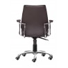 Zuo Modern Enterprise Low Back Office Chair in Espresso - Back