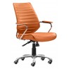 Zuo Modern Enterprise Low Back Office Chair in Orange - Angled