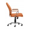 Zuo Modern Enterprise Low Back Office Chair in Orange - Side View