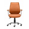 Zuo Modern Enterprise Low Back Office Chair in Orange - Front