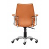 Zuo Modern Enterprise Low Back Office Chair in Orange - Back
