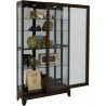 Pulaski Furniture Sliding Door 5 Shelf Curio Cabinet in Deep Brown